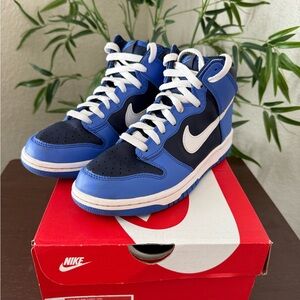 Nike Kids Blue and White High-Top Sneakers